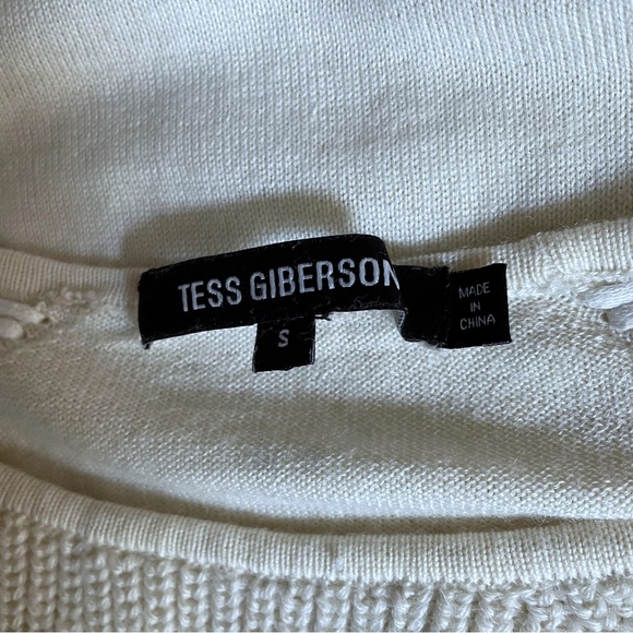 NWT Tess Giberson Ivory Open Stitch Knit Sweater Pullover Top Women’s Small - Picture 5 of 8